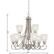 Haven 9 Light 28.5 inch Satin Pewter Chandelier Ceiling Light
