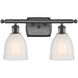 Ballston Brookfield 2 Light 16 inch Oil Rubbed Bronze Bath Vanity Light Wall Light in White Glass, Ballston