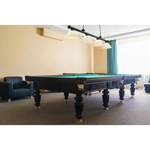 Cordon 4 Light 81.25 inch Matte Black Billiard Ceiling Light in White Plastic