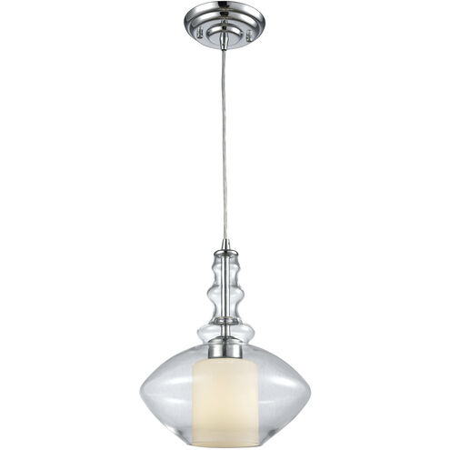 Alora 1 Light 10 inch Polished Chrome with Clear and White Mini Pendant Ceiling Light