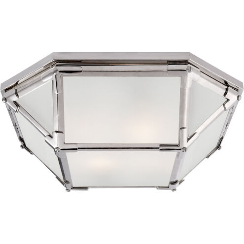 Suzanne Kasler Morris 2 Light 15.5 inch Polished Nickel Flush Mount Ceiling Light in Frosted Glass