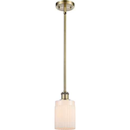 Ballston Hadley 1 Light 5 inch Antique Brass Pendant Ceiling Light in Incandescent, Matte White Glass, Ballston