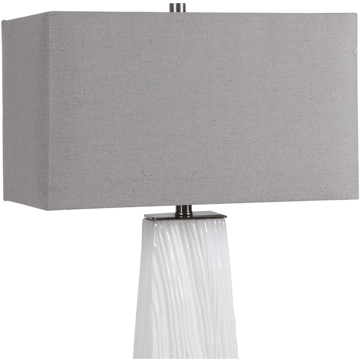 Sycamore 36 inch 150.00 watt Gloss White Ceramic with Brushed Nickel Accents Table Lamp Portable Light