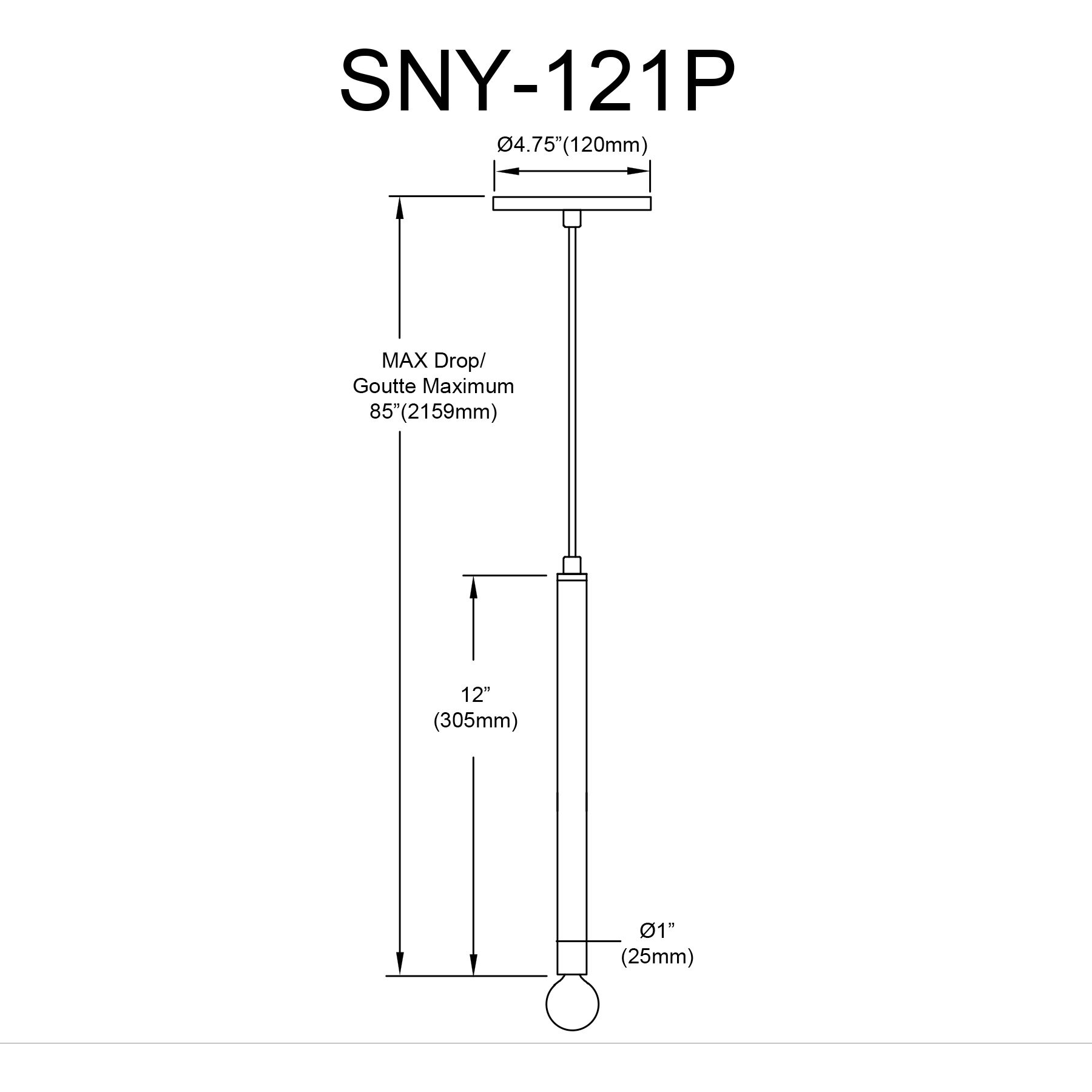 Sanya 1 Light 1 inch Polished Chrome Island Pendant Ceiling Light