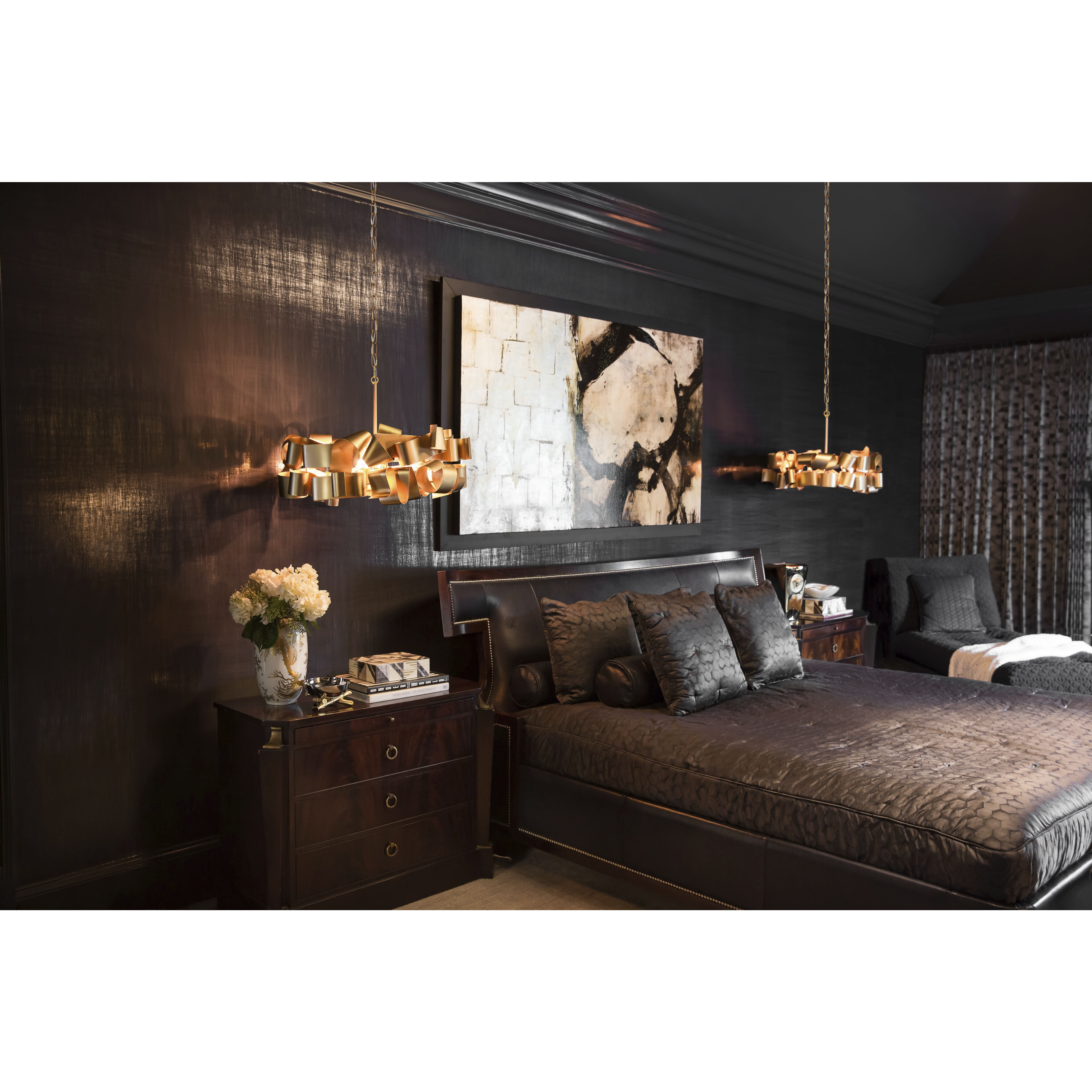 Delfina LED 26 inch Metallic Matte Bronze Chandelier Ceiling Light