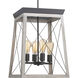 Rooks 4 Light 15.5 inch Graphite Foyer Pendant Ceiling Light