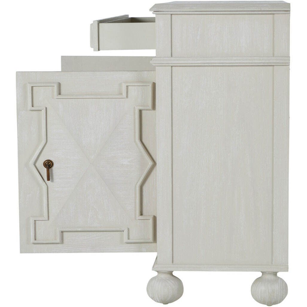 Ezekiel Cerused White / Antique Bronze Cabinet