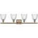 Ballston Castile 4 Light 36 inch Antique Brass Bath Vanity Light Wall Light in Incandescent, Clear Glass, Ballston