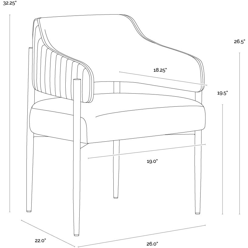 Tova Dillon Cream / Bravo Ash Dining Armchair