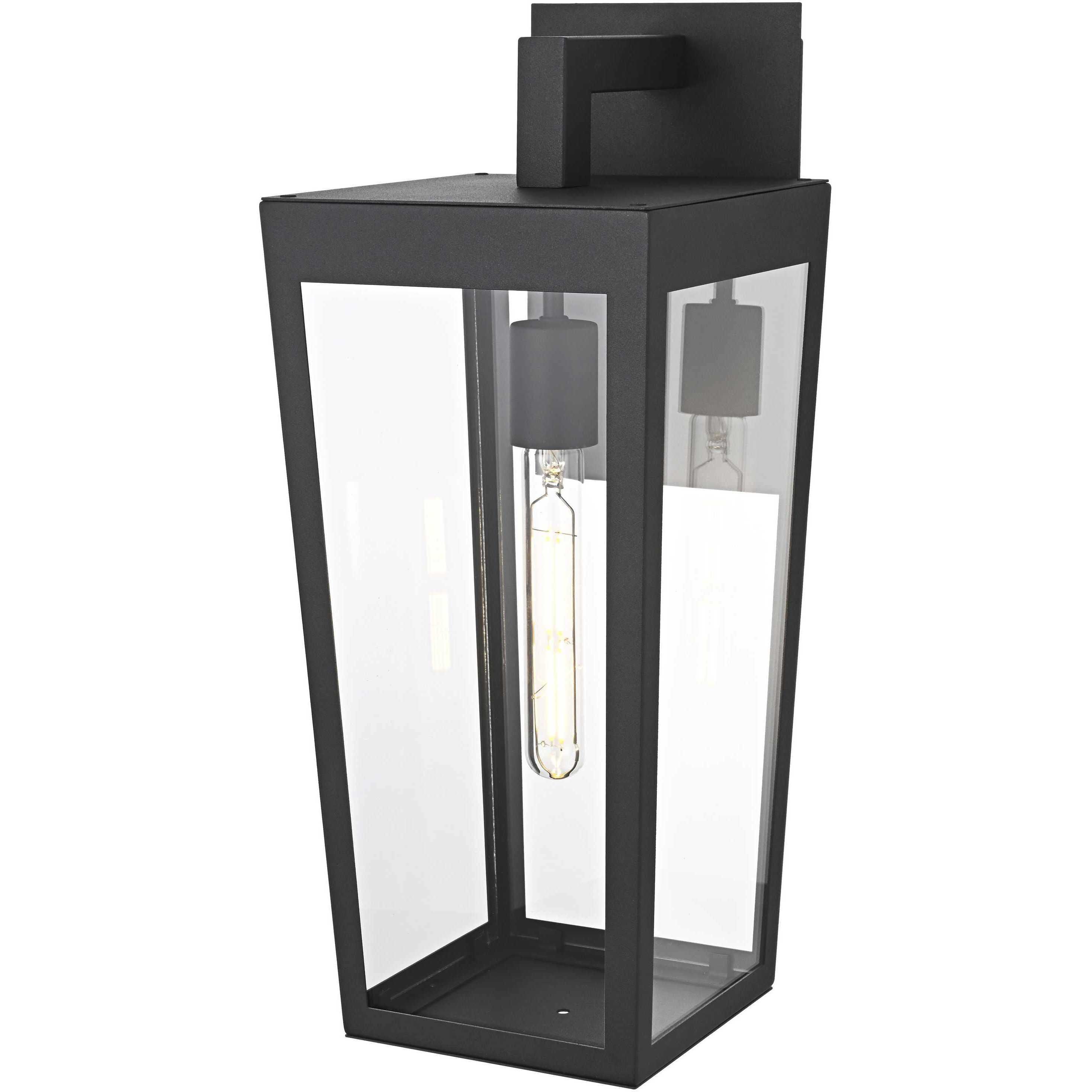 William 1 Light 18 inch Black Outdoor Wall Sconce