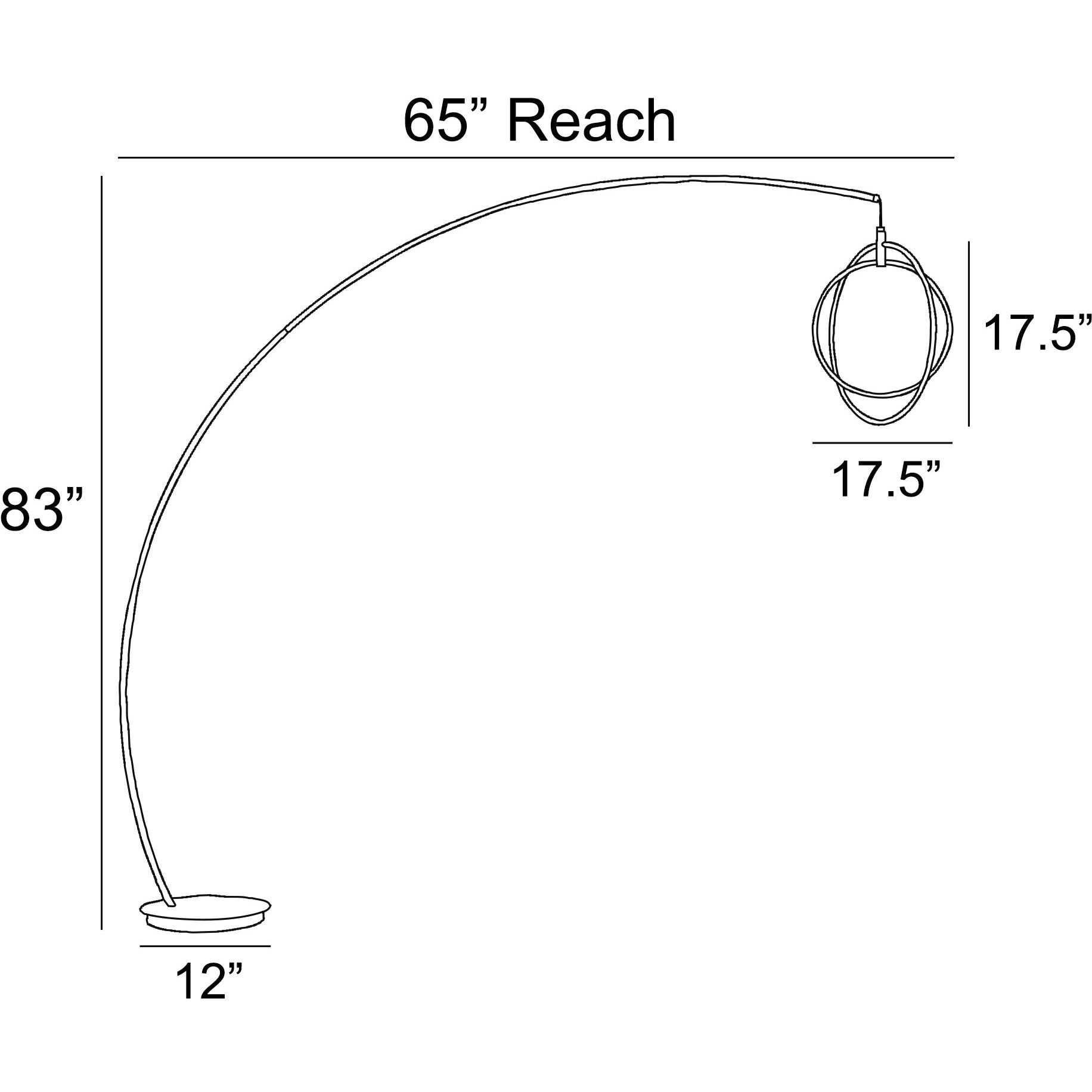 Monita 81 inch 35.00 watt Silver Arc Lamp Portable Light