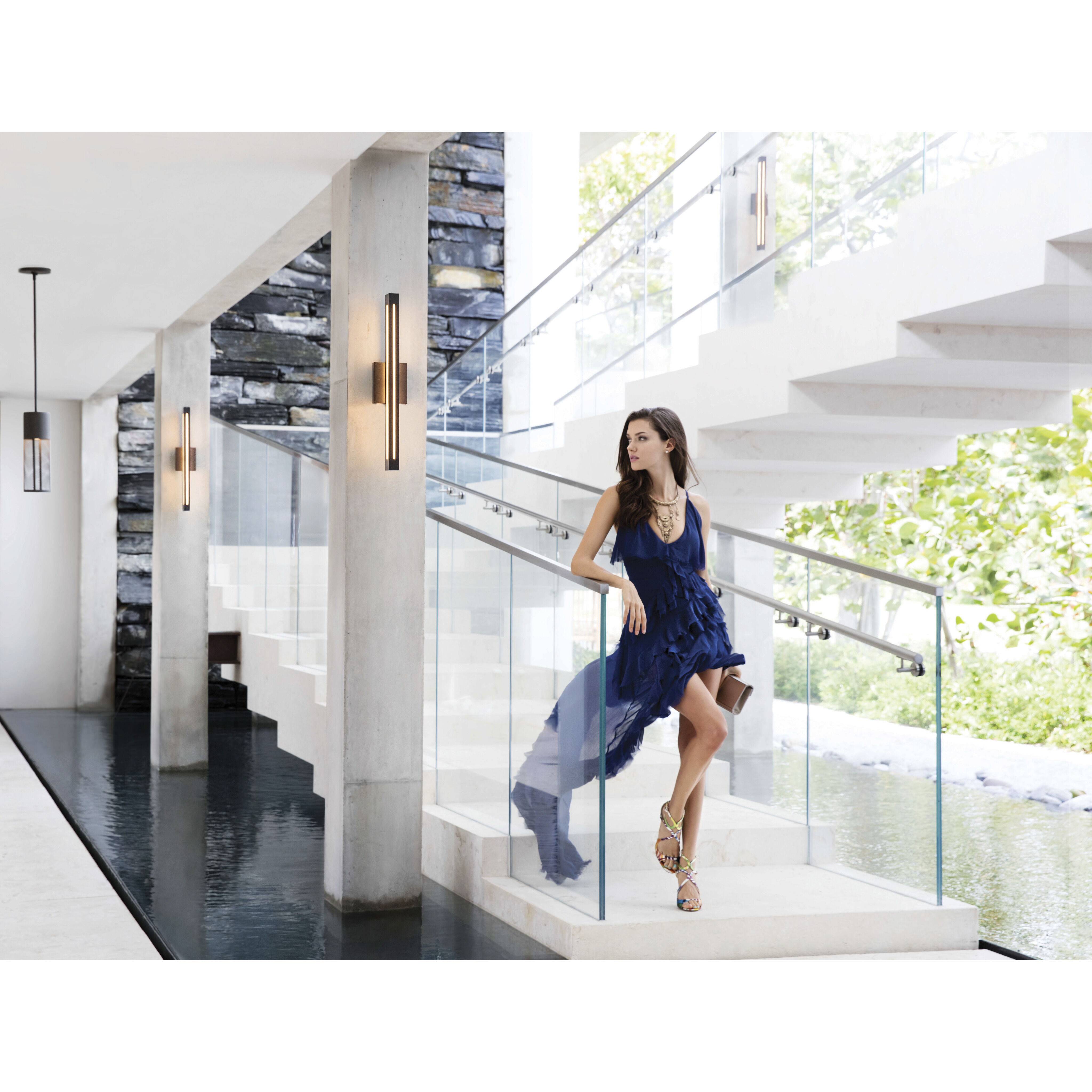 Aria LED 5 inch Buckeye Bronze Outdoor Hanging Lantern