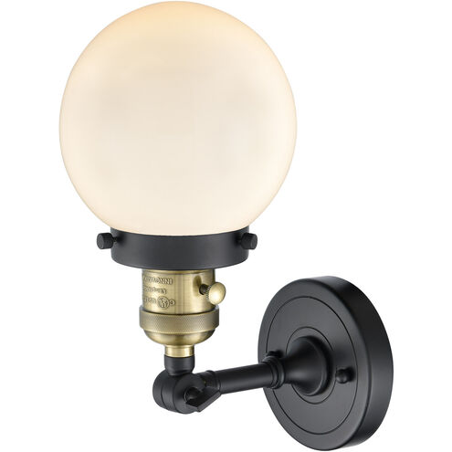 Franklin Restoration Beacon LED 6 inch Black Antique Brass Sconce Wall Light, Franklin Restoration
