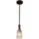 Veneto Luce 1 Light 4.5 inch Matte Black Pendant Ceiling Light in Clear Textured (Veneto Luce), Square with Rippled Rim, Incandescent