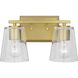 Vertex 2 Light 12.87 inch Brushed Gold Bath Light Wall Light