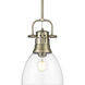 Yep Duncan 1 Light 8.88 inch Aged Brass Pendant Ceiling Light in Clear Glass