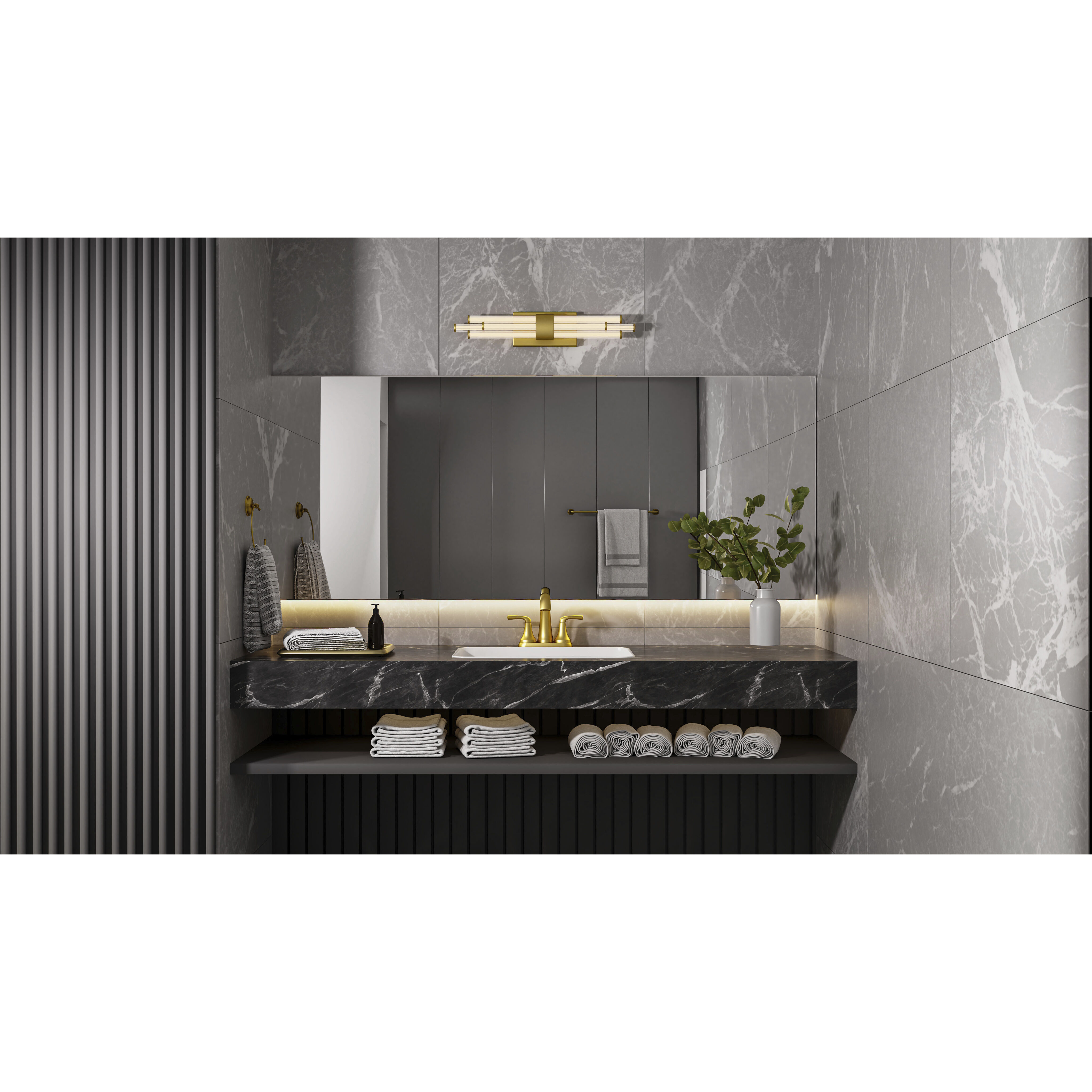 Talbott LED 24 inch Brushed Gold Bath Light Wall Light, Medium