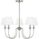 Drew & Jonathan Elsay 6 Light 36.38 inch Brushed Nickel Chandelier Ceiling Light, Large