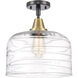 Franklin Restoration Bell 1 Light 12 inch Black Antique Brass Flush Mount Ceiling Light