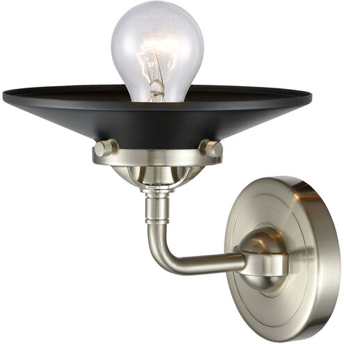 Nouveau Railroad LED 8 inch Brushed Satin Nickel Sconce Wall Light in Matte Black, Nouveau