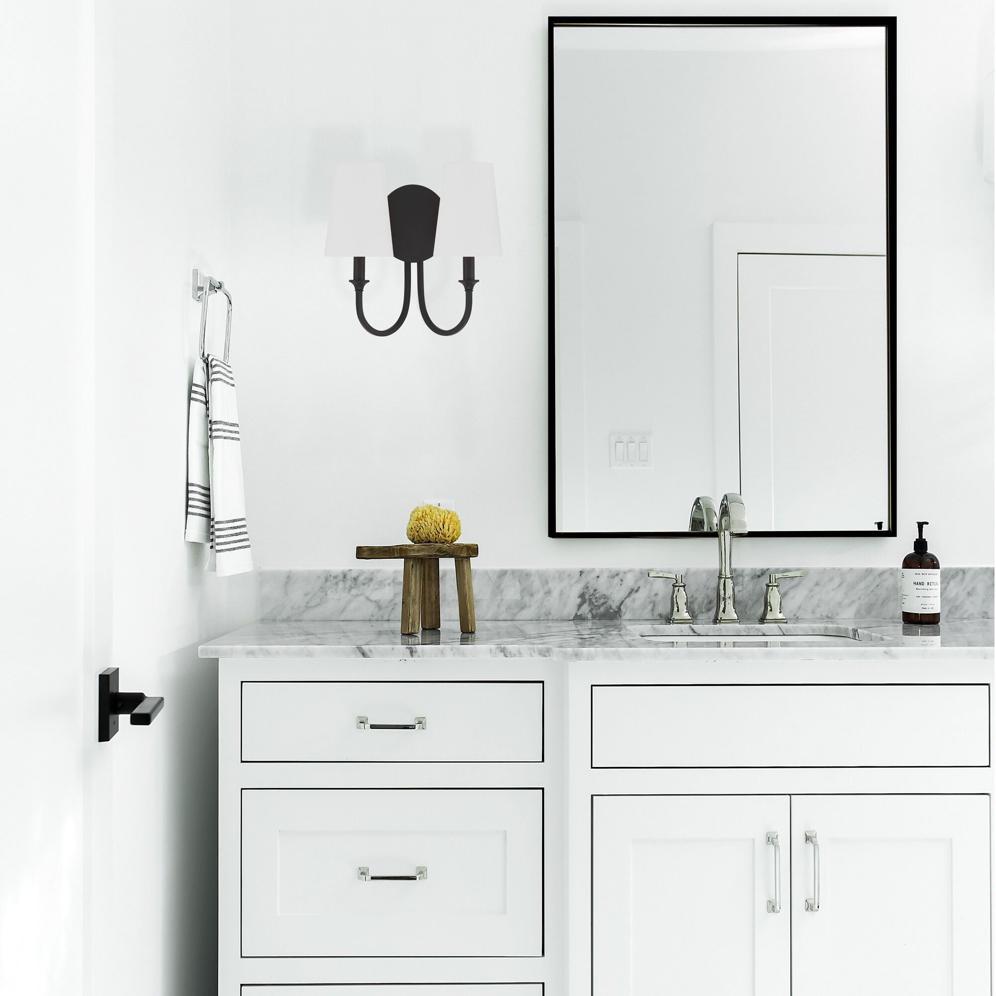 Payton Bath Wall Light in Black Forged