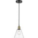 Berkshire 1 Light 8 inch Black Antique Brass Mini Pendant Ceiling Light