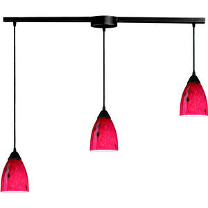 Classico 3 Light 36 inch Dark Rust Mini Pendant Ceiling Light in Fire Red