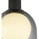 Juna 1 Light 7.9 inch Black and Volcanic Black Travertine Pendant Ceiling Light