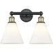 Berkshire 2 Light 17 inch Black Antique Brass Bath Vanity Light Wall Light in Matte White