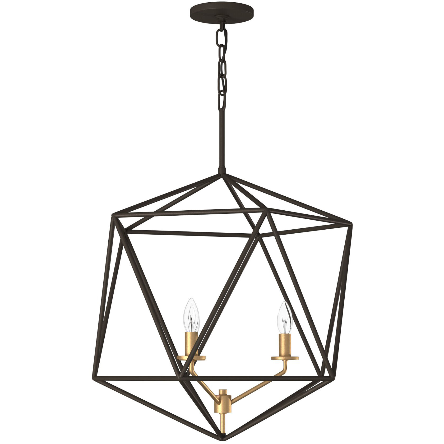 Astrid 3 Light 20 inch Metallic Matte Bronze with Deluxe Gold Indoor Chandelier Ceiling Light