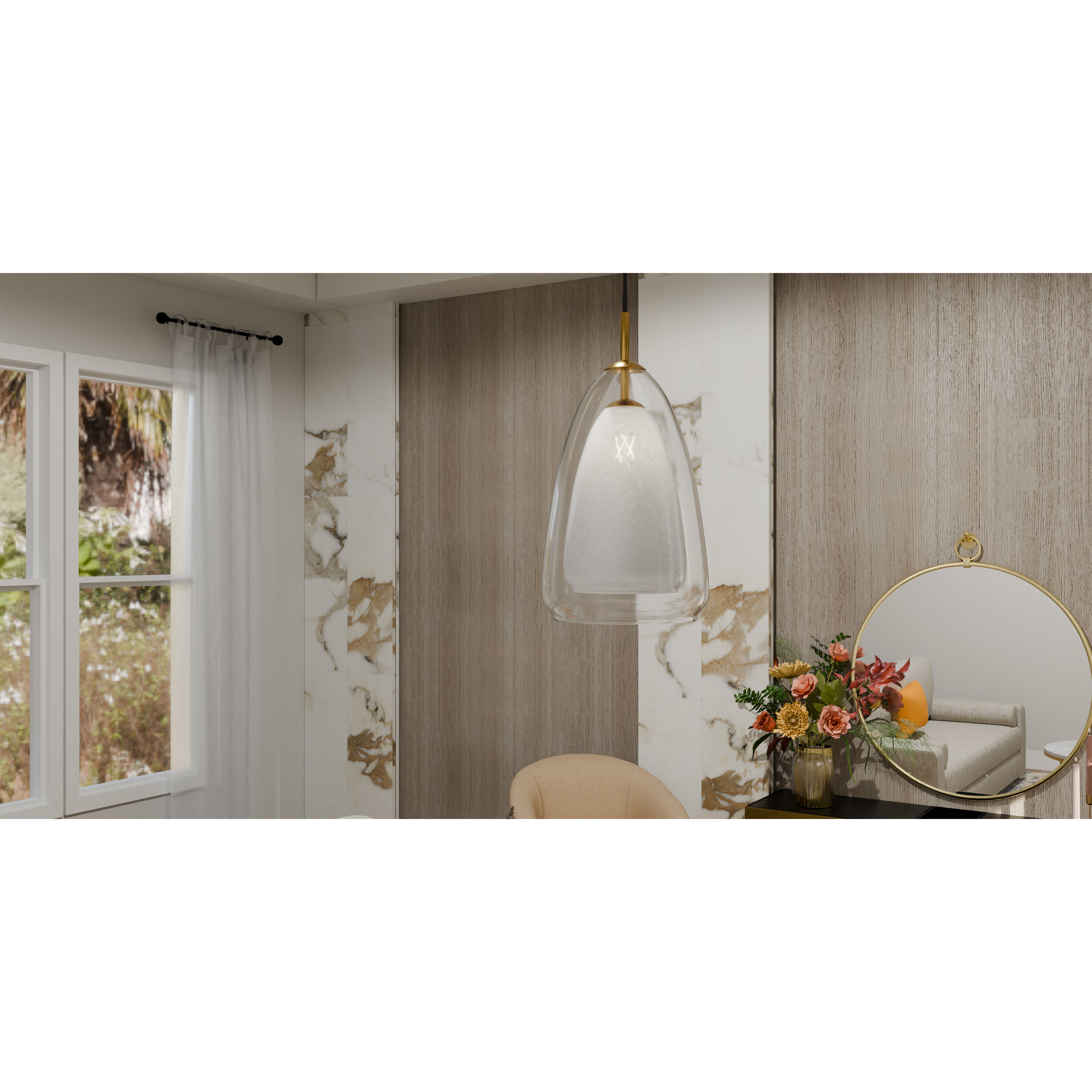 Aero 1 Light 11.75 inch Aged Brass Mini Pendant Ceiling Light