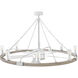 Sawyer 44 inch Matte White with Weathered Wood with Matte White Blades Smart Fandelier