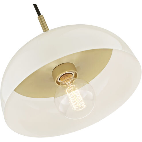Avery 1 Light 14 inch Aged Brass Pendant Ceiling Light in Cream Metal