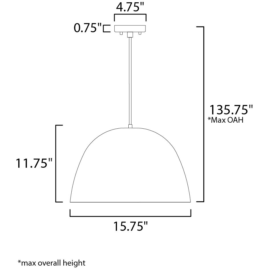 Palla LED 15.75 inch Satin Brass and Coffee Single Pendant Ceiling Light