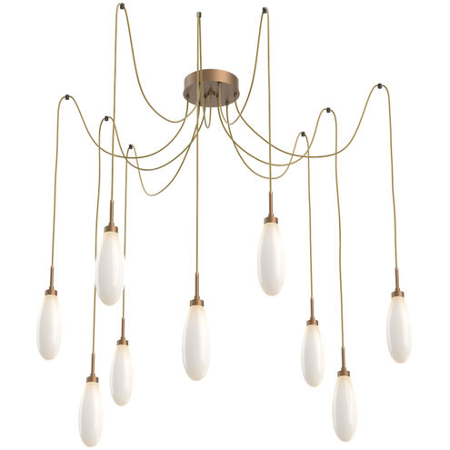 Fiori LED 9 inch Novel Brass Swag Multi-Pendant Ceiling Light