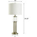Cameron 34.25 inch 100 watt Antique Brass and Frosted White Table Lamp Portable Light