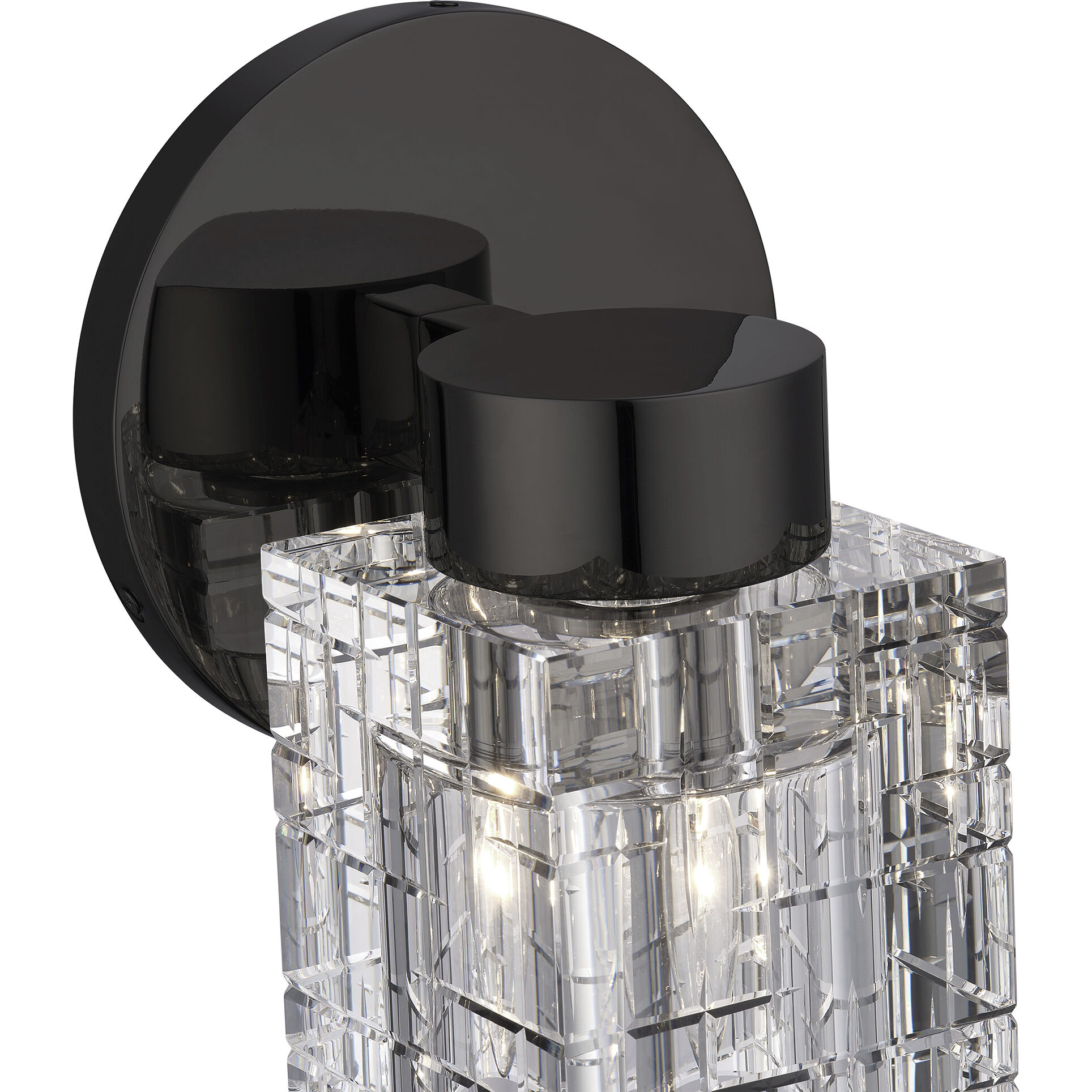 Rotterdam 1 Light 7 inch Black Chrome Crystal Single Sconce Wall Light