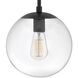 Warby 1 Light 9.5 inch Black Indoor Pendant Ceiling Light in Clear