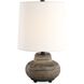 Wester 18.25 inch 100 watt Dark Gray and Brown Glaze with Rust Brown Undertones Table Lamp Portable Light