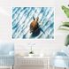 Sandbar Sea Turtle Blue and Brown and Turquoise and Teal Framed Art