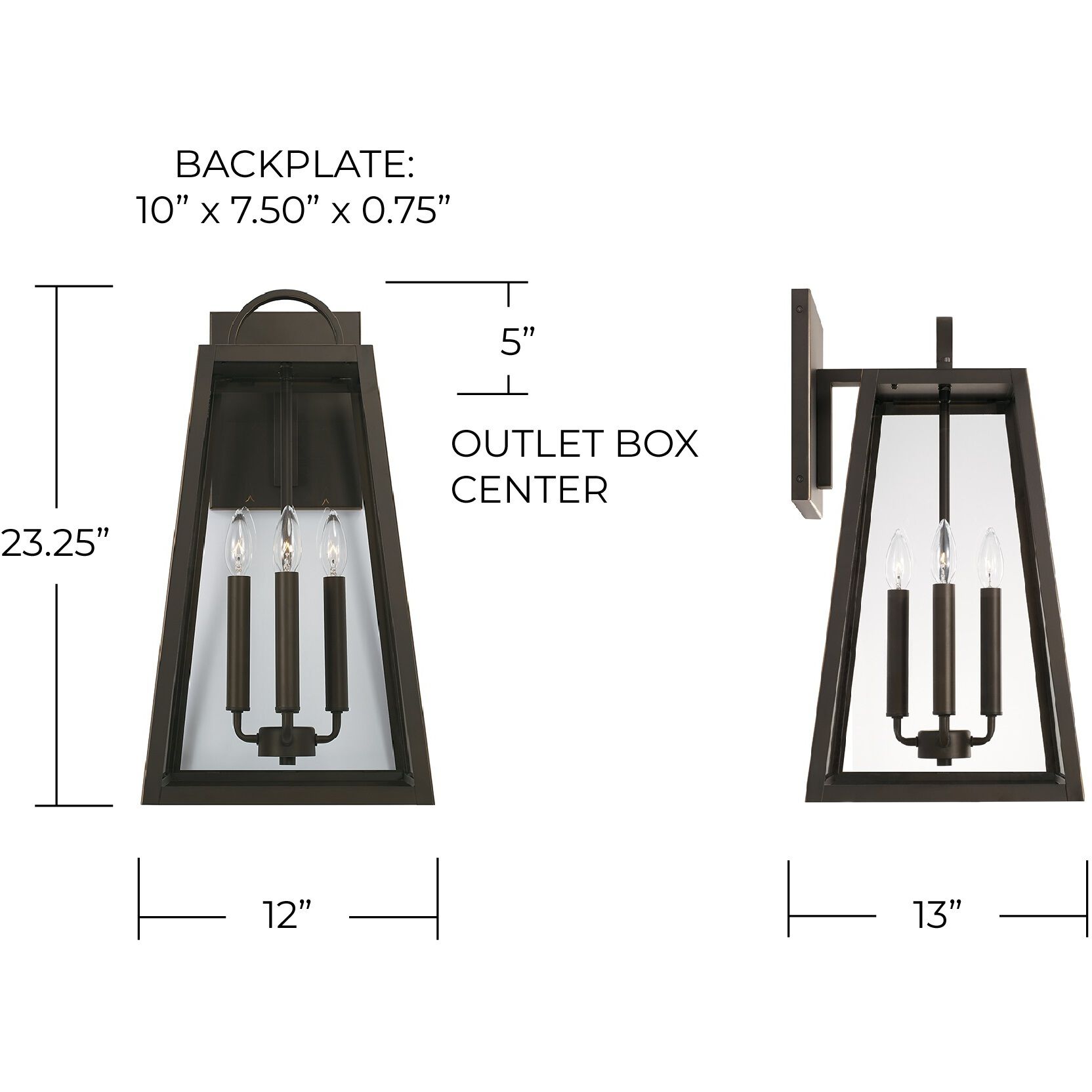 Leighton 4 Light 23 inch Oiled Bronze Outdoor Wall Lantern