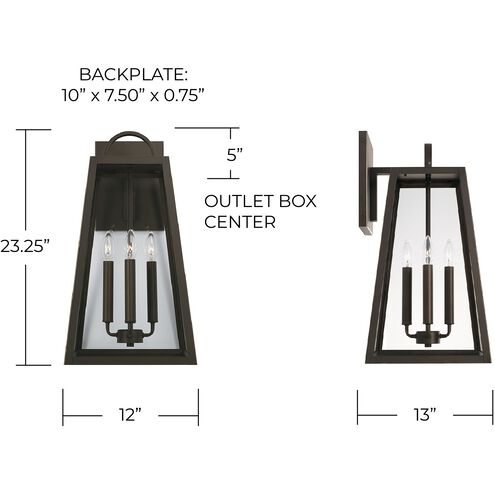 Leighton 4 Light 23 inch Oiled Bronze Outdoor Wall Lantern