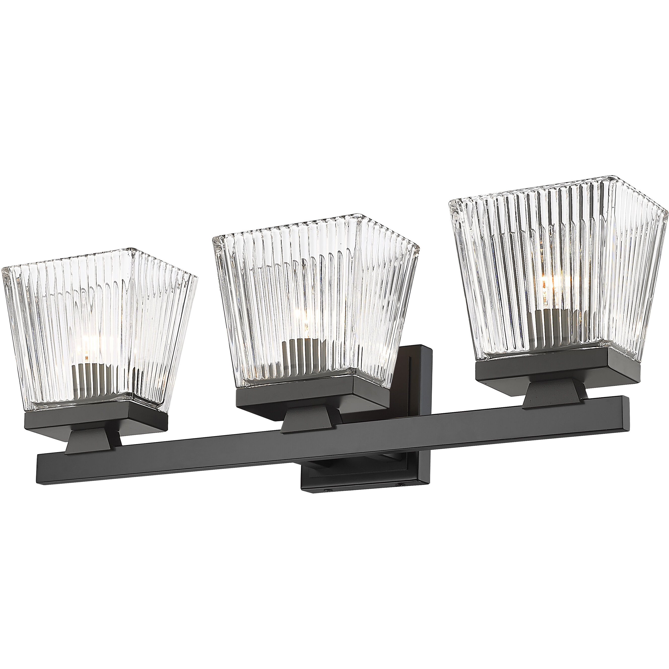 Astor 3 Light 23 inch Matte Black Vanity Wall Light