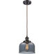 Ballston Large Bell 1 Light 8 inch Oil Rubbed Bronze Mini Pendant Ceiling Light in Plated Smoke Glass, Ballston