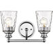 Mae 2 Light 14 inch Chrome Vanity Light Wall Light