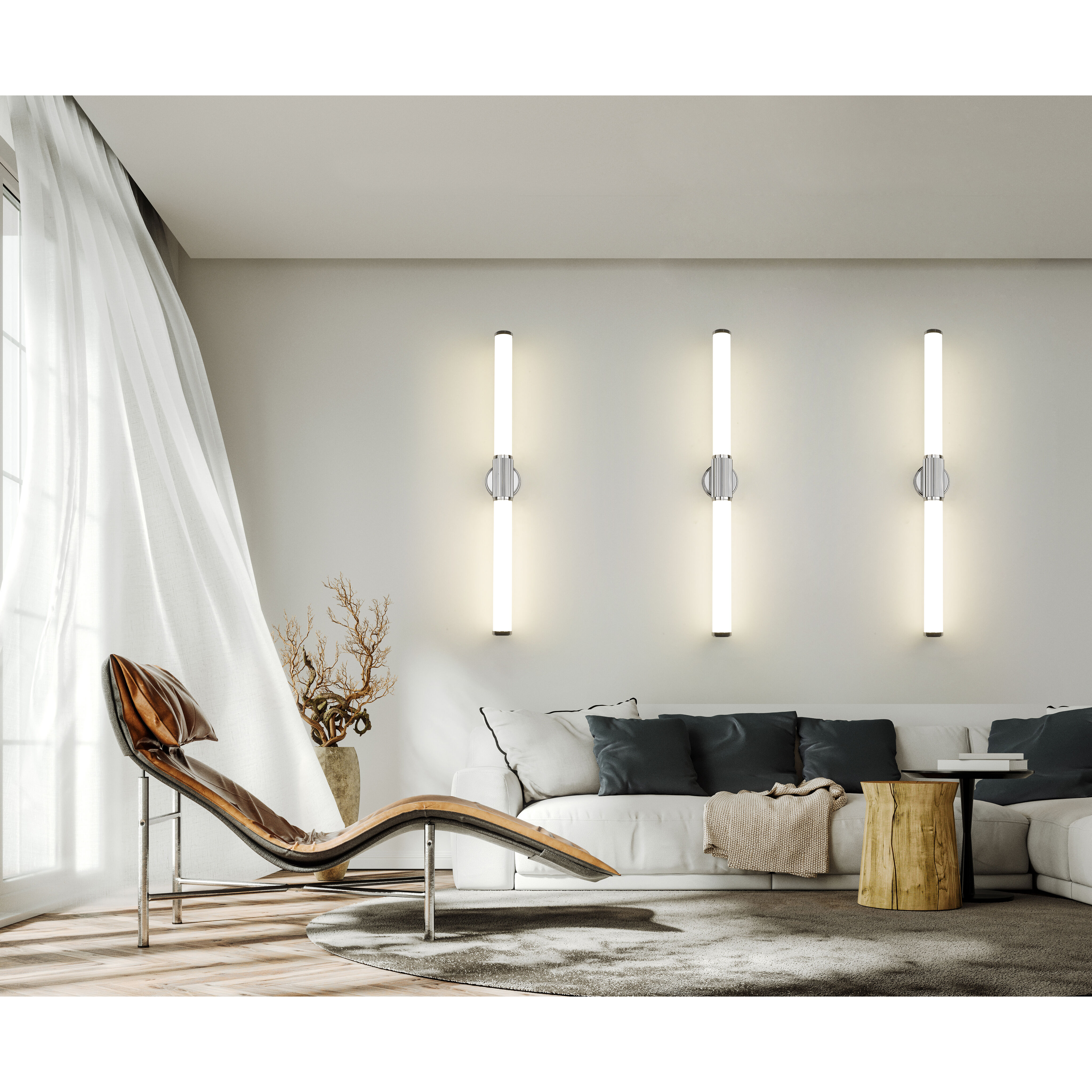 Solange LED 40.5 inch Chrome Bath Vanity Wall Light