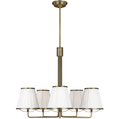 Esther 5 Light 26.63 inch Time Worn Brass Chandelier Ceiling Light