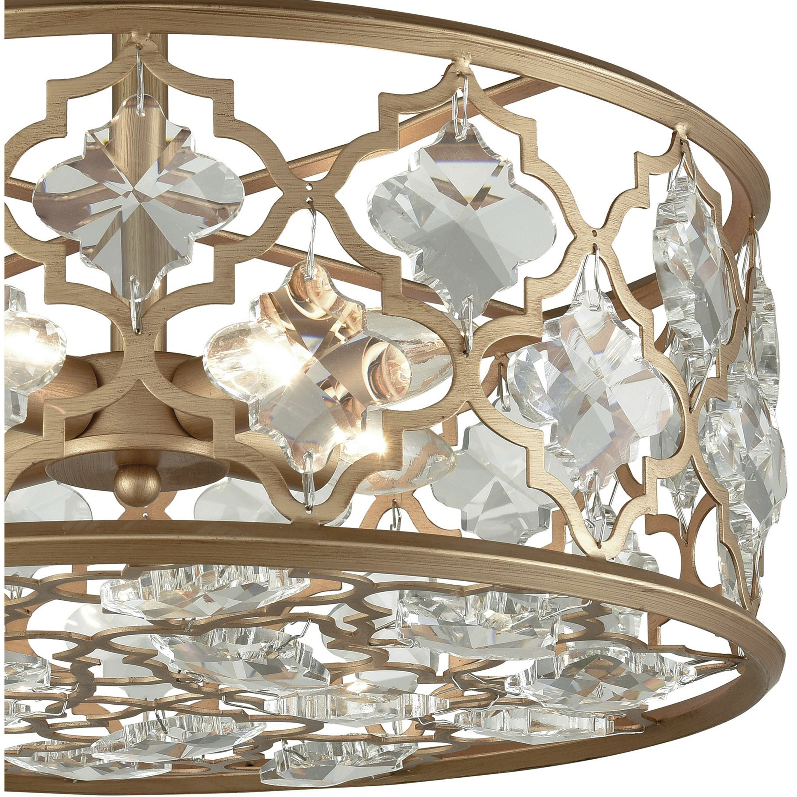 Armand 4 Light 17 inch Matte Gold Semi Flush Mount Ceiling Light