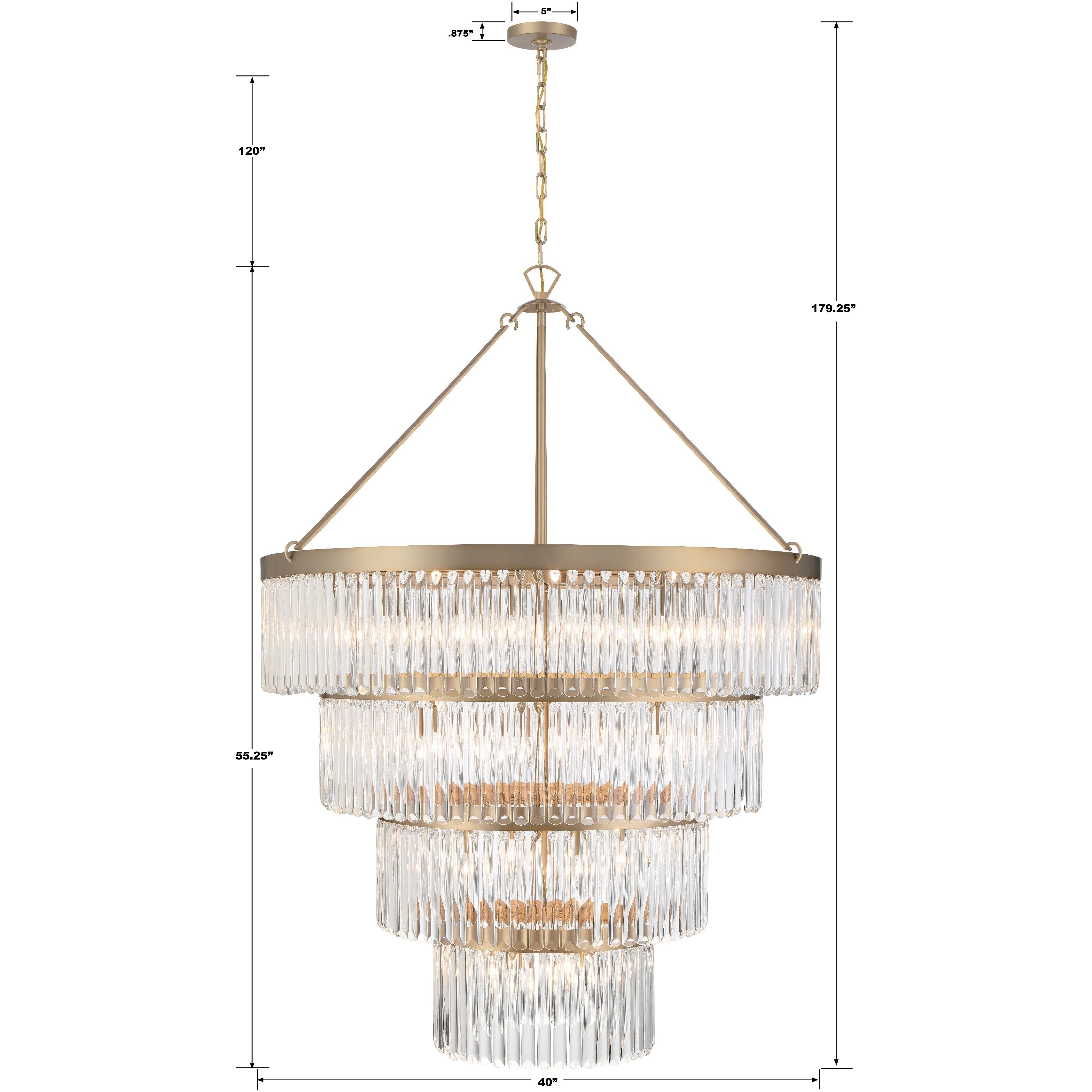 Emory 22 Light 40 inch Modern Gold Chandelier Ceiling Light
