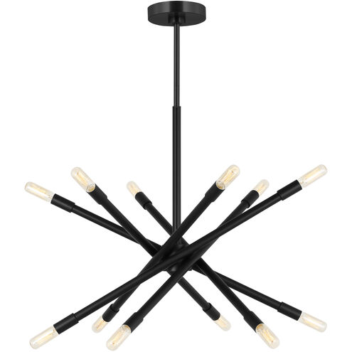 C&M by Chapman & Myers Eastyn 12 Light 22.5 inch Midnight Black Chandelier Ceiling Light